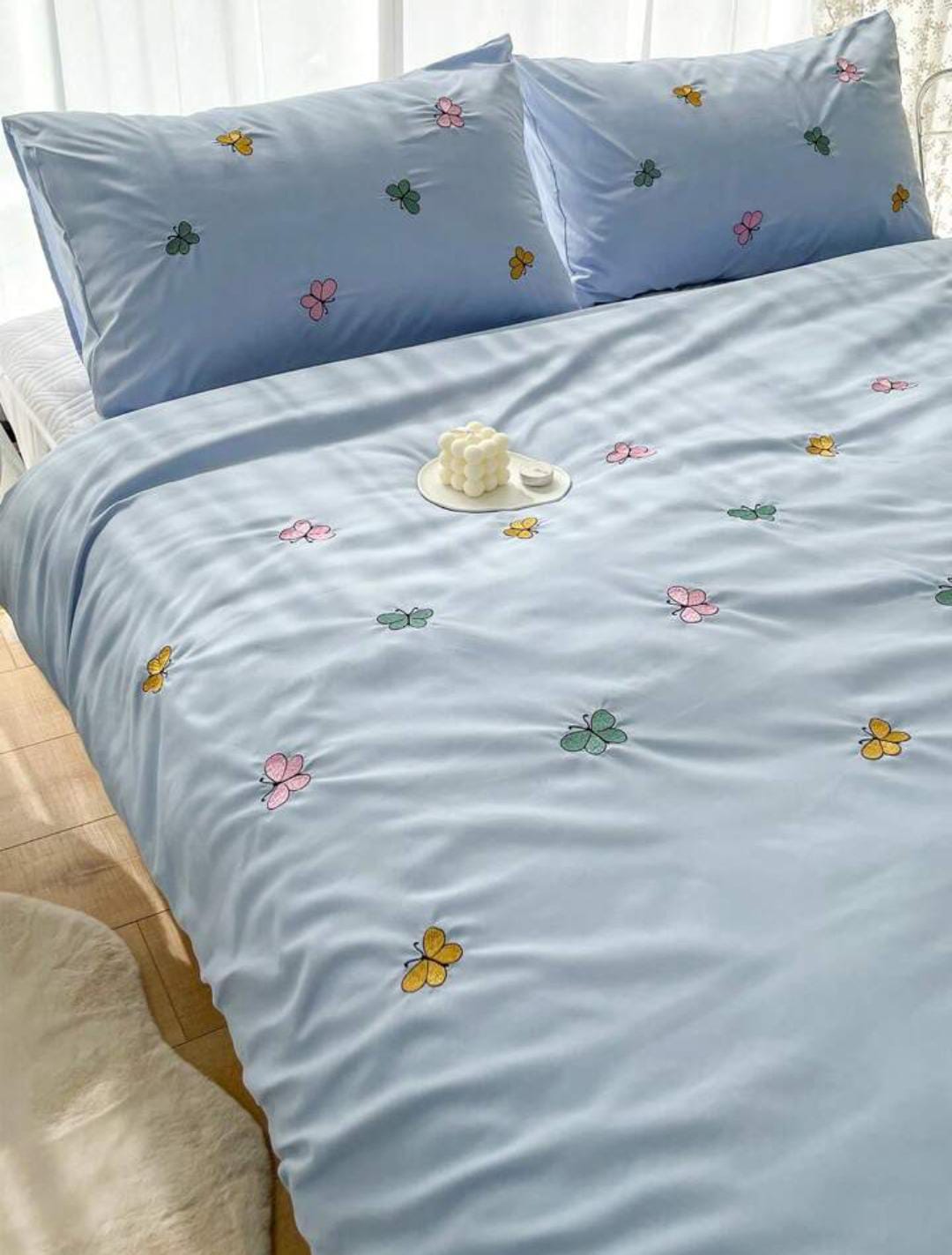 Little Butterflies Embroidery Bedsheet