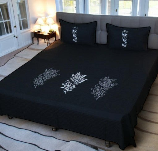 Aroma Black Forest Embroidery Bedsheet