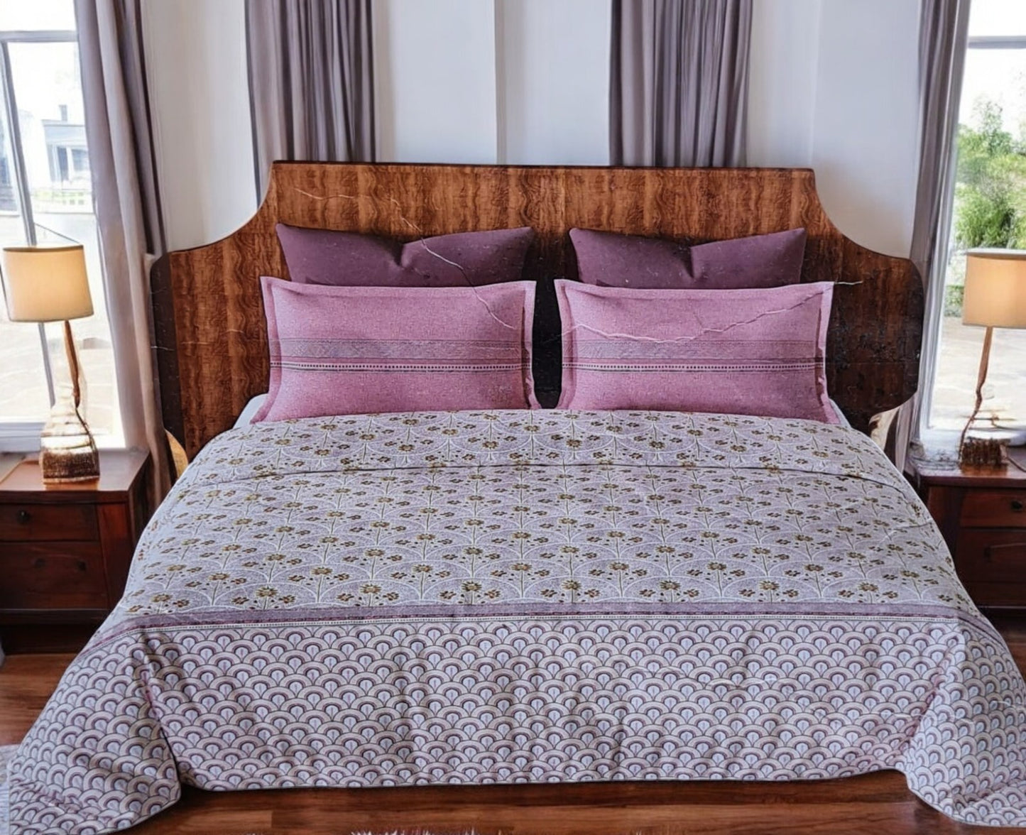 Bliss Flower Pattern Printed Bedsheet