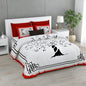 Red, White & Black Tree Printed Bedsheet
