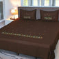 Aroma Brown Chocolate Flowers Embroidery Bedsheet