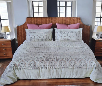 Bliss Leaf Pattern Printed Bedsheet
