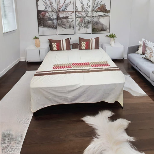 Aroma Arrow Pattern Embroidery Bedsheet